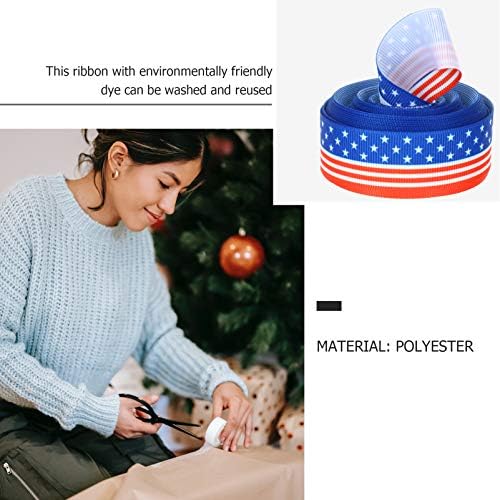 Valiclud American Gifts 1 Roll USA Flag Ribbon Table Gift embrulhando fita Patriótica Independente Crafts Ribbon para grinaldas DIY GRAVAS ACESSORES DE CABE