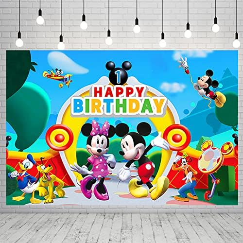 Passo -cenário do Mickey Mouse Clubhouse para festas de aniversário Mickey Mouse Clubhouse Banner para decorações de festa foto de