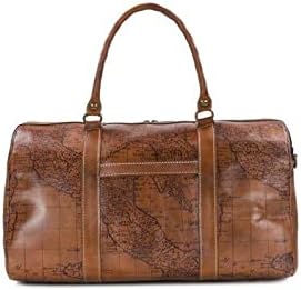Patricia Nash | Milano Weekender | Dufa -mochila de couro | Bolsa de viagem | Bolsa do Weekender, mapa europeu