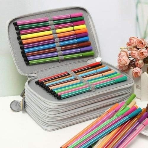 Zrsj de alta capacidade 72 capa lápis de grande capacidade, bolsa de papelaria aquarela de caneta artística, caixa de embalagem de lápis colorida para artigos de papelaria escolar
