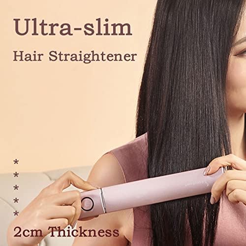 Pequeno Flor Plano, alisador de cabelo Ultra Slim portátil para franjas de cabelo curto Buckle Buckle Burge Rosa Endurecimento