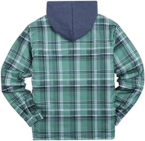 Jaqueta de inverno grande jaqueta de camisa de camisa com capuz para homens camisas xadrez masculinas com capuzes de jaquetas de