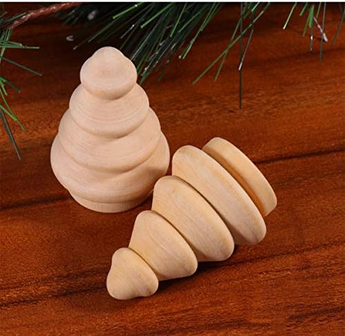 Besportble em branco Diy Wooden Christmas Tree Pin Dolls, 10pcs Ornamentos de árvore de Natal Mini Modelos de artesanato