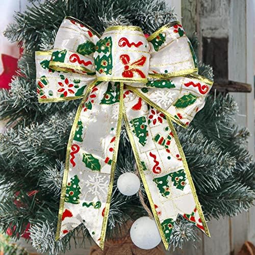 Receita de ouro pintada de 20 cm de ouro pendurado decorações de Natal de impressão de natal favores da festa de fita de fita para crianças de 8 a 12 bolsas de brindes meninos