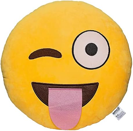 Evz Emoji Heart Eyes Face Emoticon Cushion Pillow Pillow Pillow, Certificado oficial, Amarelo de 32 cm