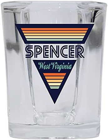 R e R Importam Spencer Virginia Ocidental 2 onças de Liquor Shot Base Shot Glass Retro Design