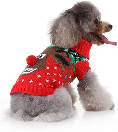 Suéter de natal de cachorro fofo ornaous, suéter de suéter de malha de rédea de animais de estimação para férias （tamanho xxl）