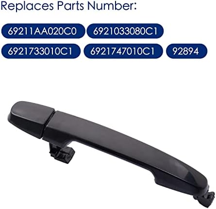 Lcyolada Exterior traseira traseira do motorista traseiro Passageiro Passageiro Manusea compatível com 03-13 Toyota Corolla, RAV4/Highlander, Pontiac Vibe, 02-06 Camry, 02-03 ES300, 04-06 ES330, sem fechadura, preto