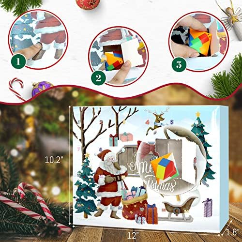 Calendário do advento de Natal 2022 Countdown de Natal Toy 24 Cérebro Teaser Puzzles Toys Metal Wire Puzzle Puzzle Borda