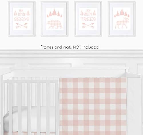Doce JoJo Designs rosa Buffalo xadrez de peito de parede Impressão da sala Decoração de quarto para bebê, berçário e