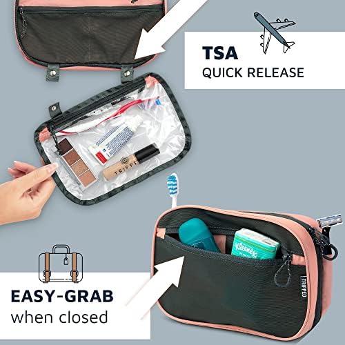Conjunto de kits de bolsa de higiene pessoal: Saco de higiene pessoal pendurado + 311 Bolsa de Líquido Cosmético TSA