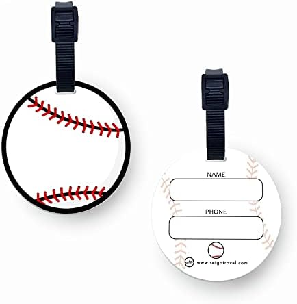 Tag de nome de beisebol esportivo setgo, etiqueta de identificação para sacola de engrenagem, tag de mochila de plástico, conjunto