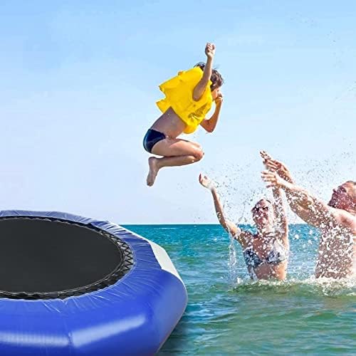 Bouncer de água inflável inflável de trampolim de 10 pés e redondo com escada rolante, trampolim de água configurar escadas