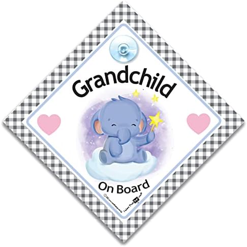 Grand a bordo do carro Baby Elephant, Baby a bordo do sinal, neto a bordo, projetado para permitir que outros usuários de estrada