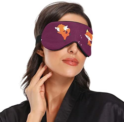 Máscara de olho do sono unissex kawaii-cut-fox-funny caroto noturno máscara de dormir confortável