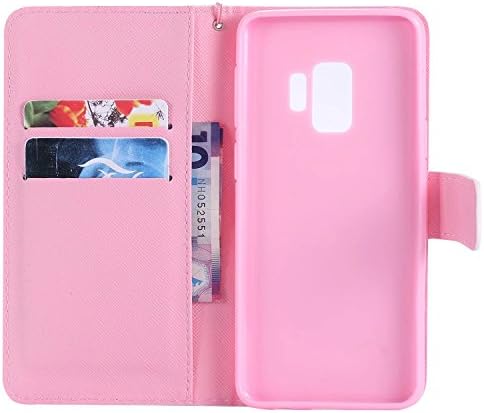 Para a caixa de Samsung Galaxy S9, capa da carteira de árvore de arte ougger premium pário de couro pu de bolsa magnética do coldre de bolsa de silicone tpu macio com cartão de crédito slot