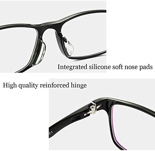 Óculos de leitura zxcvasdf, bloqueio de luz azul, filtro de raios UV anti -brilho, estrutura flexível, com mola de conforto,