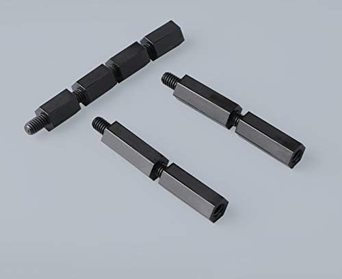 Parafuso 30/20/10pcs m3l+rosca de 6mm parafuso preto parafuso de plástico para placa -mãe PCB Staneff Staneff Spacer Pillar