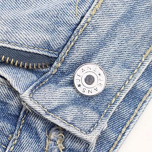Botões TooLoflife 10pcs para jeans, pinos de botão Jean ajustáveis, torcedor da cintura de calça, sem costura e sem ferramentas