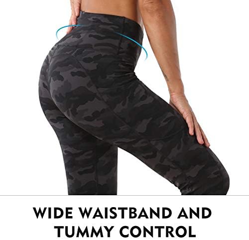 Ritiriko High Wististed Yoga Pants for Women Tummy Control Workout, executando leggings de capri com 3 bolsos