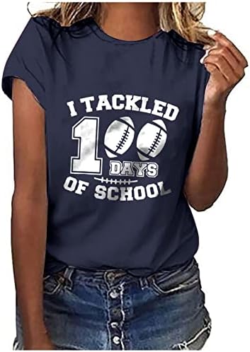Tops de verão para mulheres, pintagem de amarração feliz centésimo dia de professor aluno 100 dias camisetas engraçadas