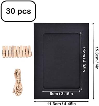 Quadro de foto em papel 30 PCs 4 x 6inch Papter Frames Diy Frames Kraft Fotic Frame Photond Foldboard Frames com clipes e barbante