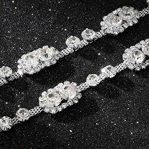 Jóia Jonky Bride Crystal Chead Jewelry Rhinestone Chain Chain Cheardpieces para mulheres e meninas