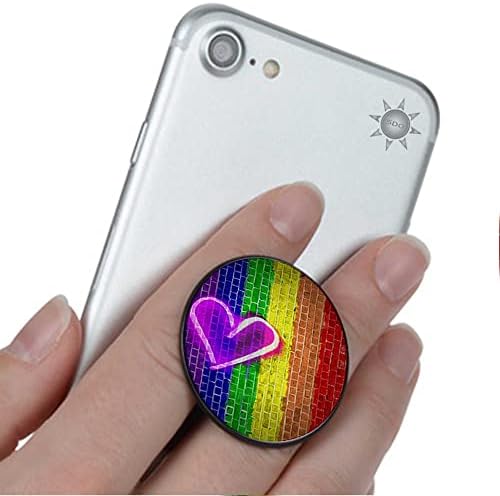 Orgulho gay Love Neon Telefone Grip Cellphone Stand Se encaixa no iPhone Samsung Galaxy e mais