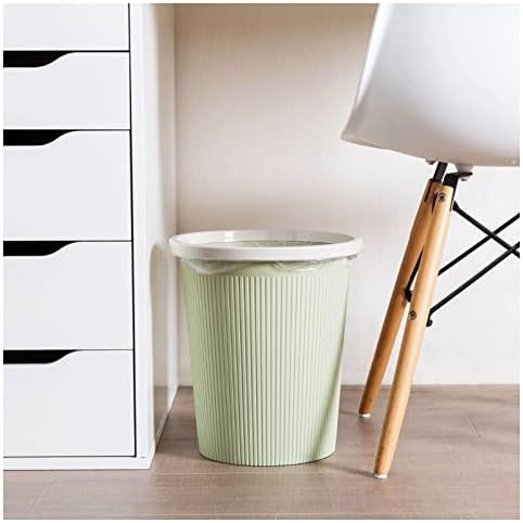 Lixeiras de resíduos de HJRD, lata de lixo, lixeiras com aperto de cozinha de cozinha de tampa sem tampa de papel de cesta de cozinha de papel de lixo redondo lixo/l verde