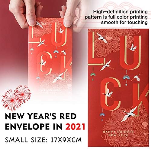 Folha de bolsa 2021 Cartão de presente Ano de estampagem vermelha com envelope de ouro chinesa limite e organizadores armazenamento