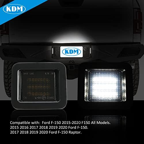 Luzes da placa de LED KDM ajustadas para Ford F150 2015-2020 F-150 Caminhão Raptor, fumado LEN 6000K 2PCs montar