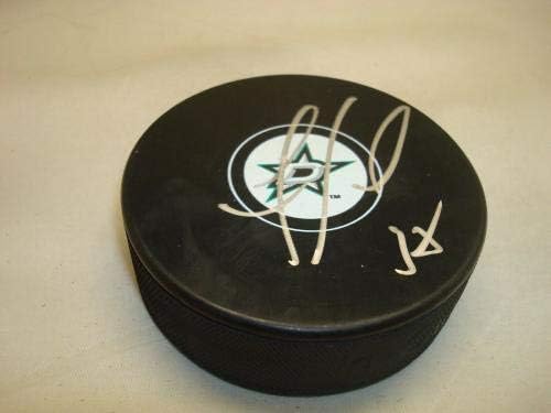 Vernon Fiddler assinou o Dallas Stars Hockey Puck autografado 1a - Pucks autografados da NHL