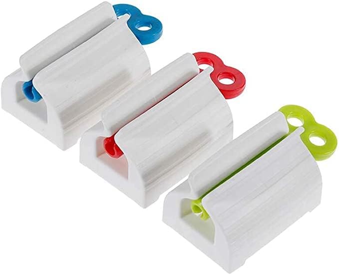 Conjunto de 3 dispensadores de tubo, apertos, dispensadores de pastas de dente, espremedores, dispensadores, reviravoltas, chave