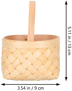 Cabilock 4pcs cesto de madeira pequena com alças cestas decorativas de cesto de cesta de casamentos de casamento para festas de festas de casamento artesanato em árvores
