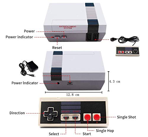 Console de jogo clássico retro Zerostório, console de jogos retrô com 620 jogos embutidos e 2 NES Controller no aniversário