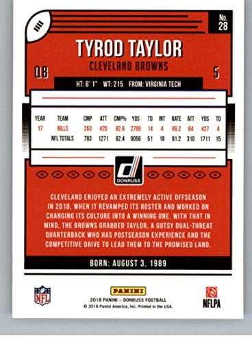 2018 Donruss Football 28 Tyrod Taylor Cleveland Browns NFL NFL Trading Card