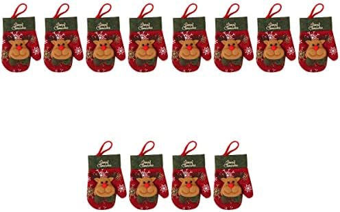 DOITOOL 12 PCS Luvas de Natal Cutter e Forks Bag Tower Solder Sacos de Presente Decoração de Natal (Elk