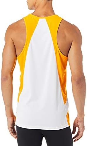 ASICS Equipe Swee Swee Sweep Singlet, Gold/White, 3x-Large