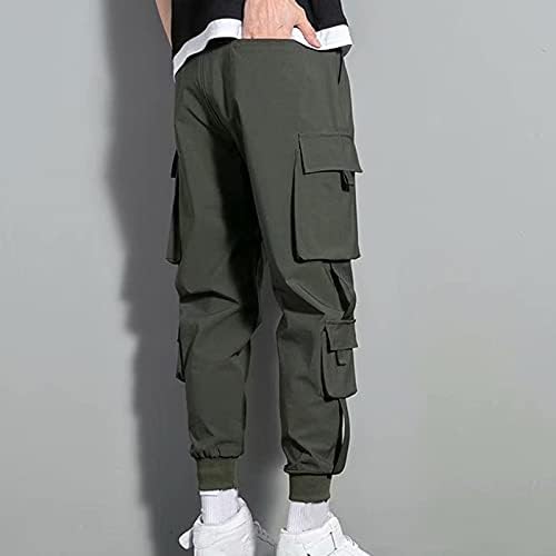 Calças de carga atlética de ajuste masculino Moda de moda de moda de hip hop calça calças de utilidade multifuncional