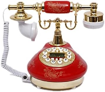 Lukeo Telefone antigo telefone antiquado Dial de botão antiquado, LCD Display Classic Ceramic Retro Phone