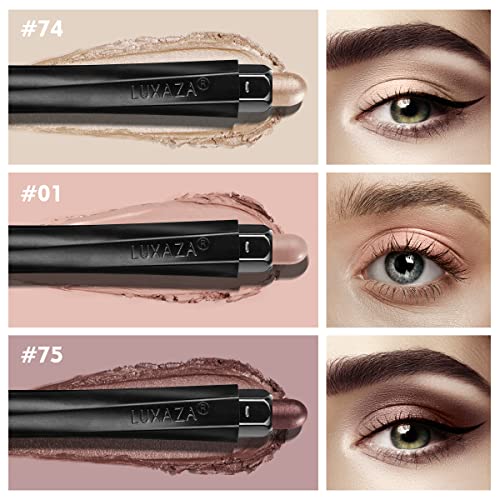 Luxaza 3pcs Cream Eyeshadow Stick, maquiagem de brilho de lápis de lápis fosco e brilho com fórmula à prova de vinco, parada à