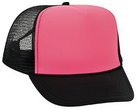 Otto Neon Polyster Form Front 5 Painel High Crown Mesh Back Trucker Hat