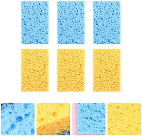 Lavador de prato doiTool esponja de 6pcs esponja de lavagem de louça de lavagem de cozinha não arranhada celulares esponja de lavagem de louça biodegradável esponja natural para esponja de esponja de microfibra de lavagem de louça