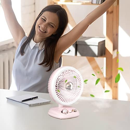 MoreSec New Mini Mini portátil Shaking Head Fan Desktop Dormitório caseiro de fãs USB, três lâminas de turbinas largas, baixo