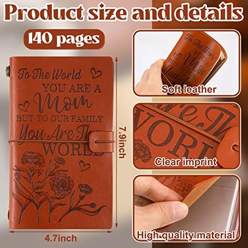Kisston Gifts for Mom From Filhe Journal for Mom Aniversário Presente de couro Journal Mom Journal Replawable Journal Notebooks You Are the World Mothers Day Gifts Travel Journal com caneta de Son Filha