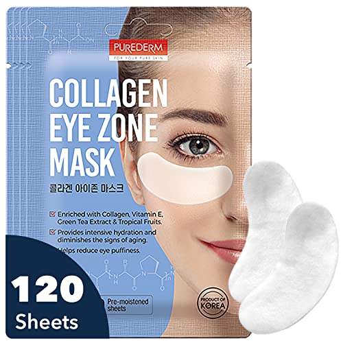 Purederm Collagen Under Eye Mask - Sob os olhos remendam círculos escuros e inchaço - a rica máscara de gel da zona ocular do colágeno