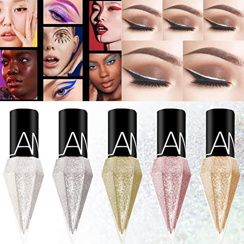 Diamond Glitter Liquid Eyeliner, 1 PC Impermeável Longa Longa lantejouno fosco lantejas de gel de cor metálica Eyeliner