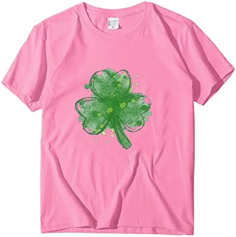 Pullover do dia de São Patrício para mulheres TIY Dye Funny Crew Neck Holiday Holiday Irish Tshirt