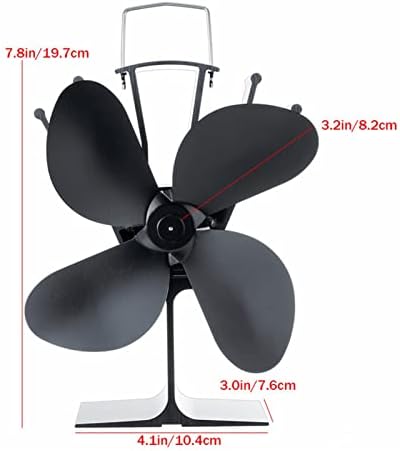 Syxysm 4 lâminas ventilador de lareira madeira queimando lareira de energia quente real fã pequeno ventilador de energia preta