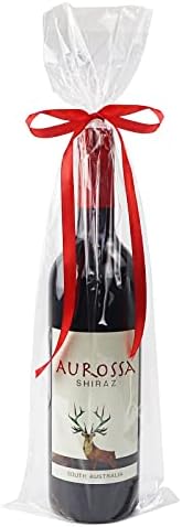 MorePack Celofane Sacos para garrafas de vinho, 6x18 polegadas 100pcs Vinho claro Bolsas de violoncelo com laços de torção